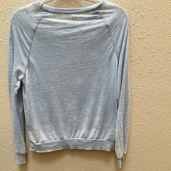 Miken Flow Save water drink wine long sleeve super soft blue top size XS - Picture 5 of 8